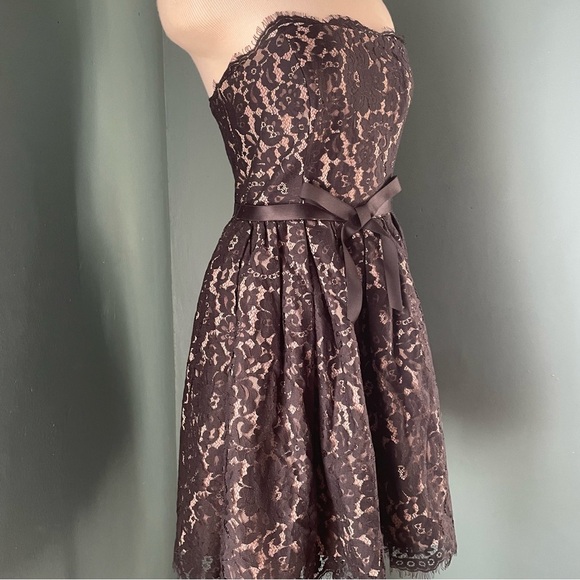 Robert Rodriguez Strapless Party Black Lace Cocktail Dress Size 4 Brand - Picture 9 of 11